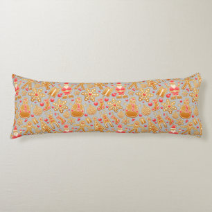 Santa & Snowman Gingerbread Christmas Cookies Body Cushion