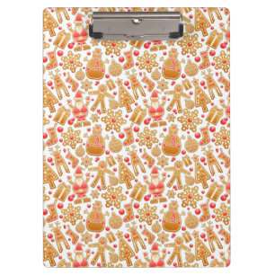 Santa & Snowman Gingerbread Christmas Cookies Clipboard