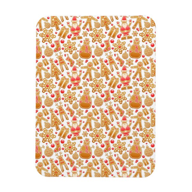Santa & Snowman Gingerbread Christmas Cookies Magnet (Vertical)