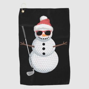 Santa Snowman Golf Ball Christmas Golfer Gift  Towel