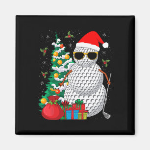 Santa Snowman Golf Ball Christmas Golfer Magnet