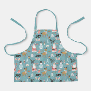 Santa, Snowman, Reindeer Pattern ID559 Apron