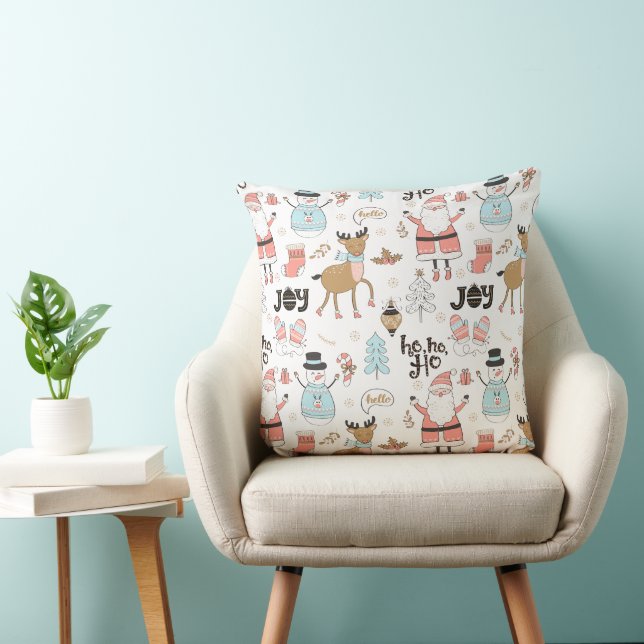 Santa, Snowman, Reindeer Pattern ID559 Cushion (Chair)