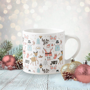 Santa, Snowman, Reindeer Pattern ID559 Espresso Cup