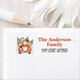 Santa Snowman Reindeer Return Address Label