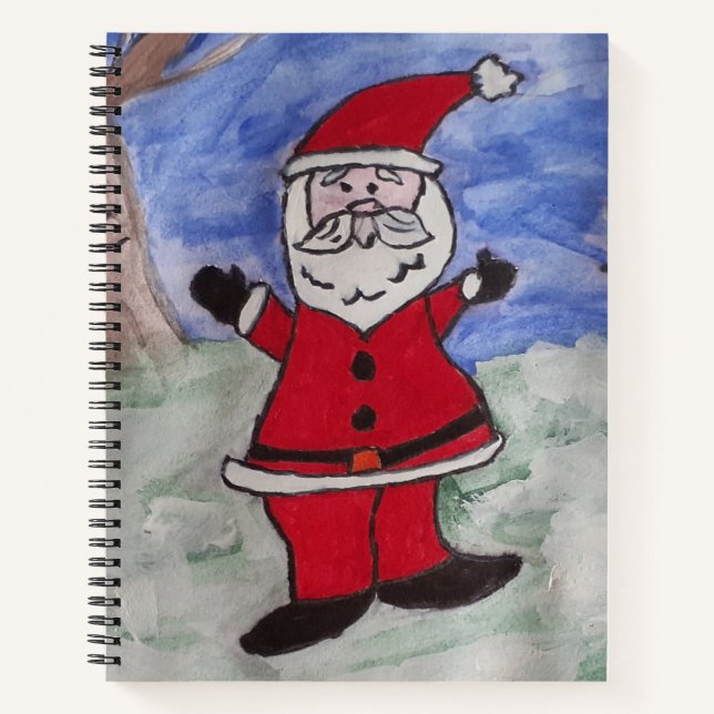 Santa & Snowman Spiral Notebook (Front)