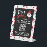 Santa & Snowman, Visit Santa, QR Code Queue Pedestal Sign<br><div class="desc">This pedestal sign is perfect for anybody holding a visit Santa event. This sign is for prompting customers to scan a QR Code to join the queue to visit Santa Claus. Perfect for both commercial and domestic events.</div>