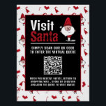 Santa & Snowman, Visit Santa, QR Code Queue Poster<br><div class="desc">This poster is perfect for anybody holding a visit Santa event. This sign is for prompting customers to scan a QR Code to join the queue to visit Santa Claus. Perfect for both commercial and domestic events.</div>