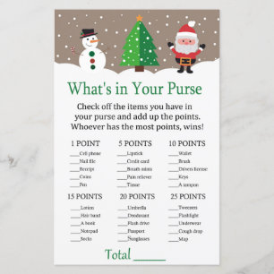 Santa,snowman What's in your purse game