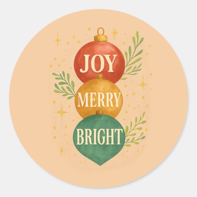 Santa & Snowman Winter Scene – Festive Holiday  Classic Round Sticker (Front)