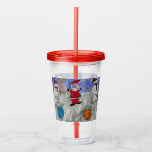 Santa & Snowmen Acrylic Tumbler