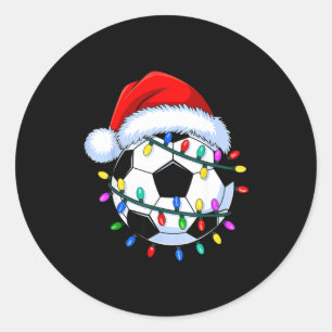 Santa Soccer Ball Christmas Soccer Classic Round Sticker