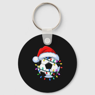 Santa Soccer Ball Christmas Soccer  Key Ring