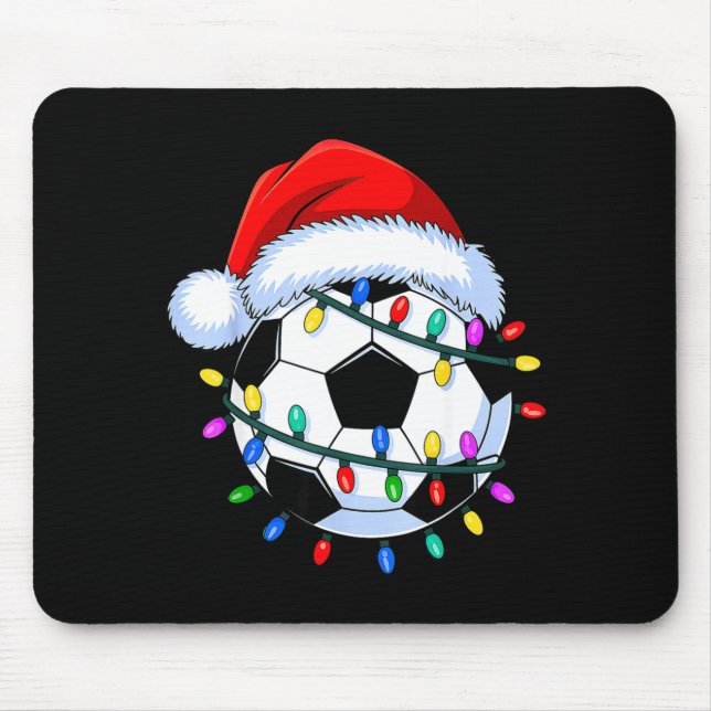 Santa Soccer Ball Christmas Soccer  Mouse Mat (Front)