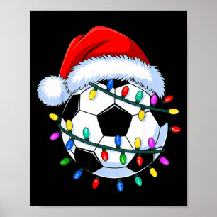 Santa Soccer Ball Christmas Soccer  Poster