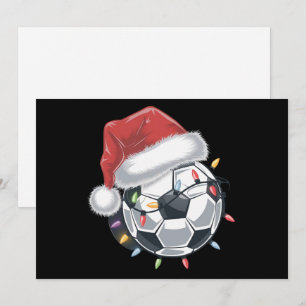 Santa Soccer Ball Sports Christmas Soccer Player Holiday Card