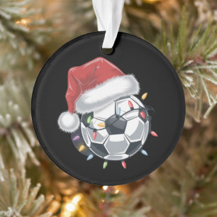 Santa Soccer Ball Sports Christmas Soccer Player Ornament
