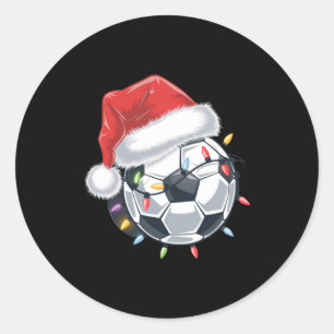 Santa Soccer Ball Sports Christmas Soccer Player T Classic Round Sticker