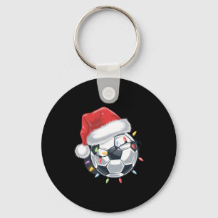 Santa Soccer Ball Sports Christmas Soccer Player T Key Ring