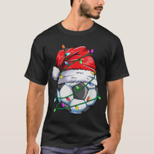 Santa Soccer Ball Sports Christmas Soccer Player T-Shirt