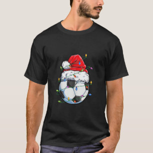 Santa Soccer Ball Sports Design Christmas Soccer P T-Shirt