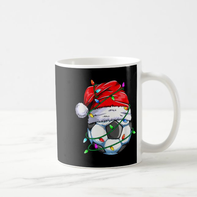Santa Soccer Ball Srts Design- Christmas Soccer Pl Coffee Mug (Right)