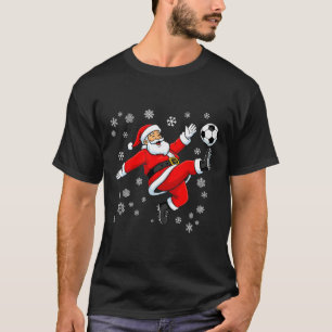 Santa Soccer Bicycle Kick Funny Christmas Sports F T-Shirt