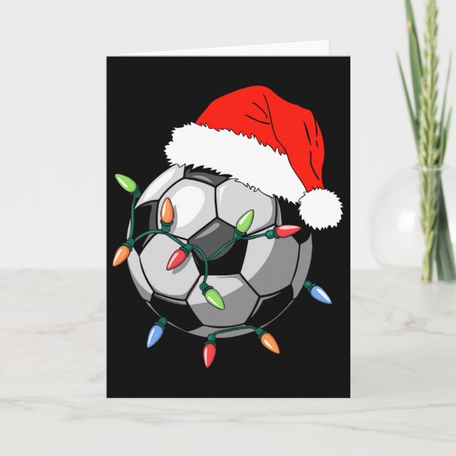 Santa Soccer Ll Shirt Men Youth Boys Christmas Paj Card (Front)