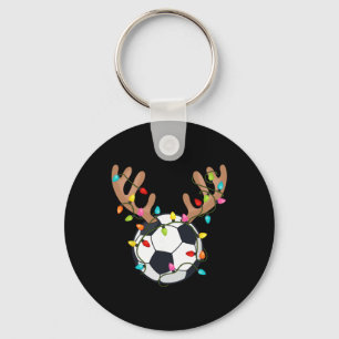 Santa Soccer Ll Sports Design Christmas Soccer Pla Key Ring