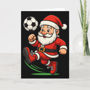 Santa Soccer Player Christmas Xmas Boys Men Kids T Card