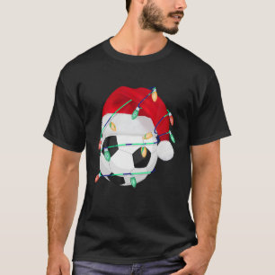 Santa Soccer Sports Ball Men Boys Christmas Xmas L T-Shirt