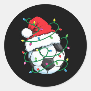 Santa Soccer Sports Byll Men Boys Christmas Xmas L Classic Round Sticker