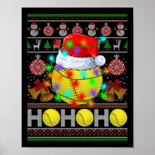 Santa Softll Ll Xmas Tree Lights Ugly Christmas Sw Poster