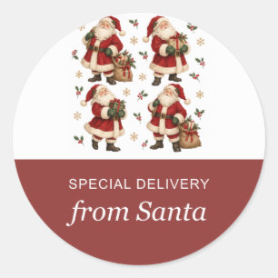 Santa Special Delivery Round Stickers