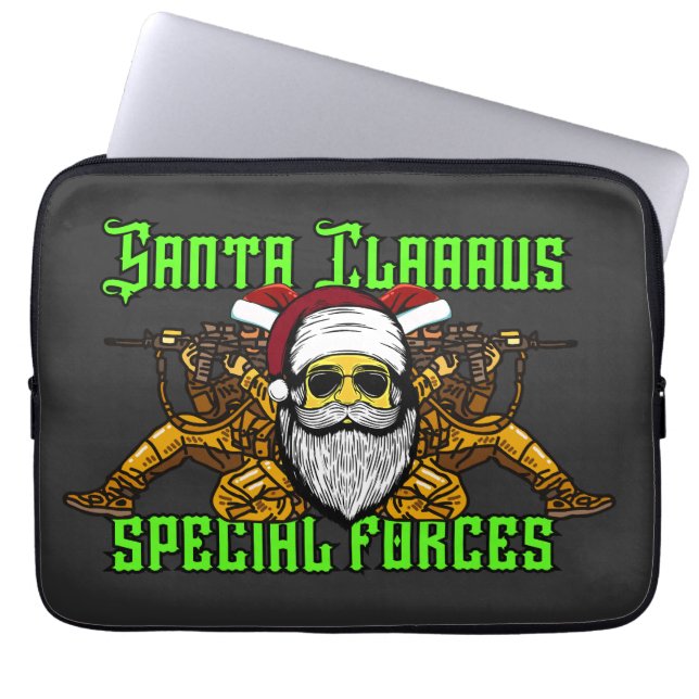 Santa, special forces, army laptop sleeve (Front)