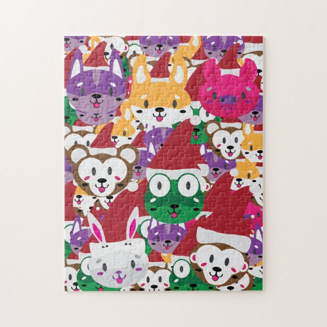 Santa Spike and Friends Animal Christmas Jigsaw! Jigsaw Puzzle (Vertical)