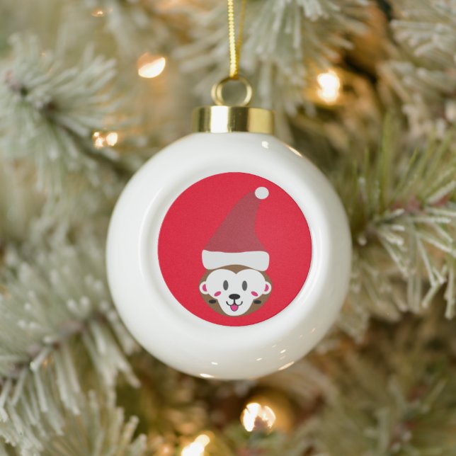 Santa Spike Christmas Ball Ball! Ceramic Ball Christmas Ornament (Tree)
