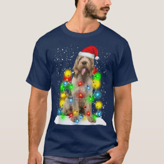 Santa Spinone Italiano Christmas Light Pajama Dog  T-Shirt