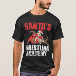 Santa Sport Wrestling Ring Fight Choke Tap Design  T-Shirt