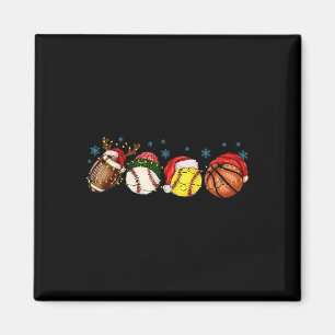 Santa Sports Boys Xmas Sell Footll Softll Sketll Magnet