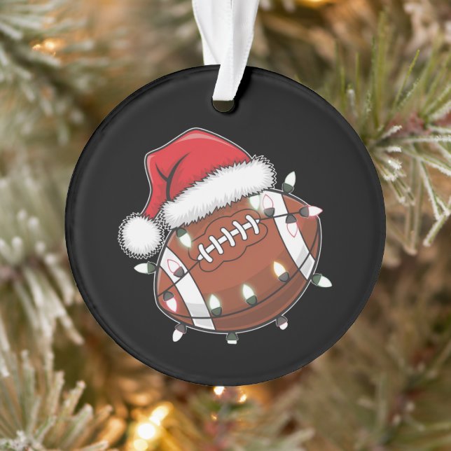 Santa Sports Christmas American Football Lover Ornament (Tree)