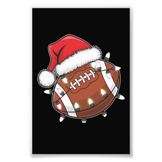 Santa Sports Christmas American Football Lover Photo Print (Front)