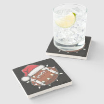 Santa Sports Christmas American Football Lover Stone Coaster