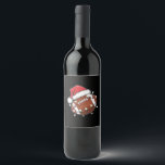 Santa Sports Christmas American Football Lover Wine Label<br><div class="desc">Santa Sports Men Boys Christmas Football Player</div>