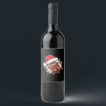 Santa Sports Christmas American Football Lover Wine Label<br><div class="desc">Santa Sports Men Boys Christmas Football Player</div>