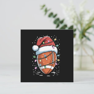 Santa Sports Christmas American Football Player Holiday Card