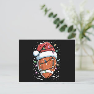 Santa Sports Christmas American Football Player  Holiday Postcard