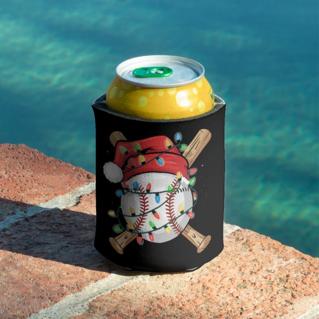 Santa Sports Christmas Baseball Player  Can Cooler (In Situ Pool)