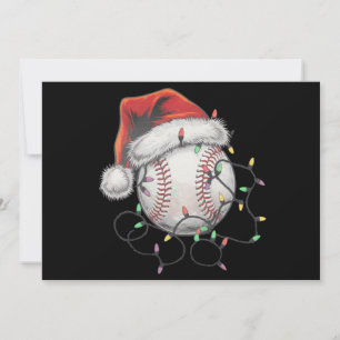 Santa Sports Christmas Baseball Player Holiday Card