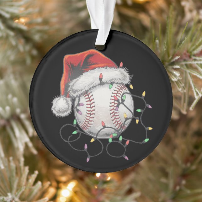 Santa Sports Christmas Baseball Player Ornament (Tree)